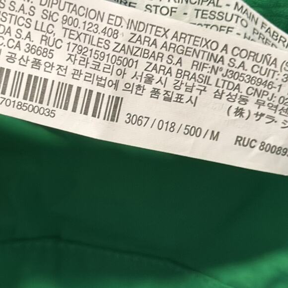 🍁 NWOT Zara Blogger Favorite Butterfly Style Top Blouse Eye Hook Closure Green - Picture 11 of 14